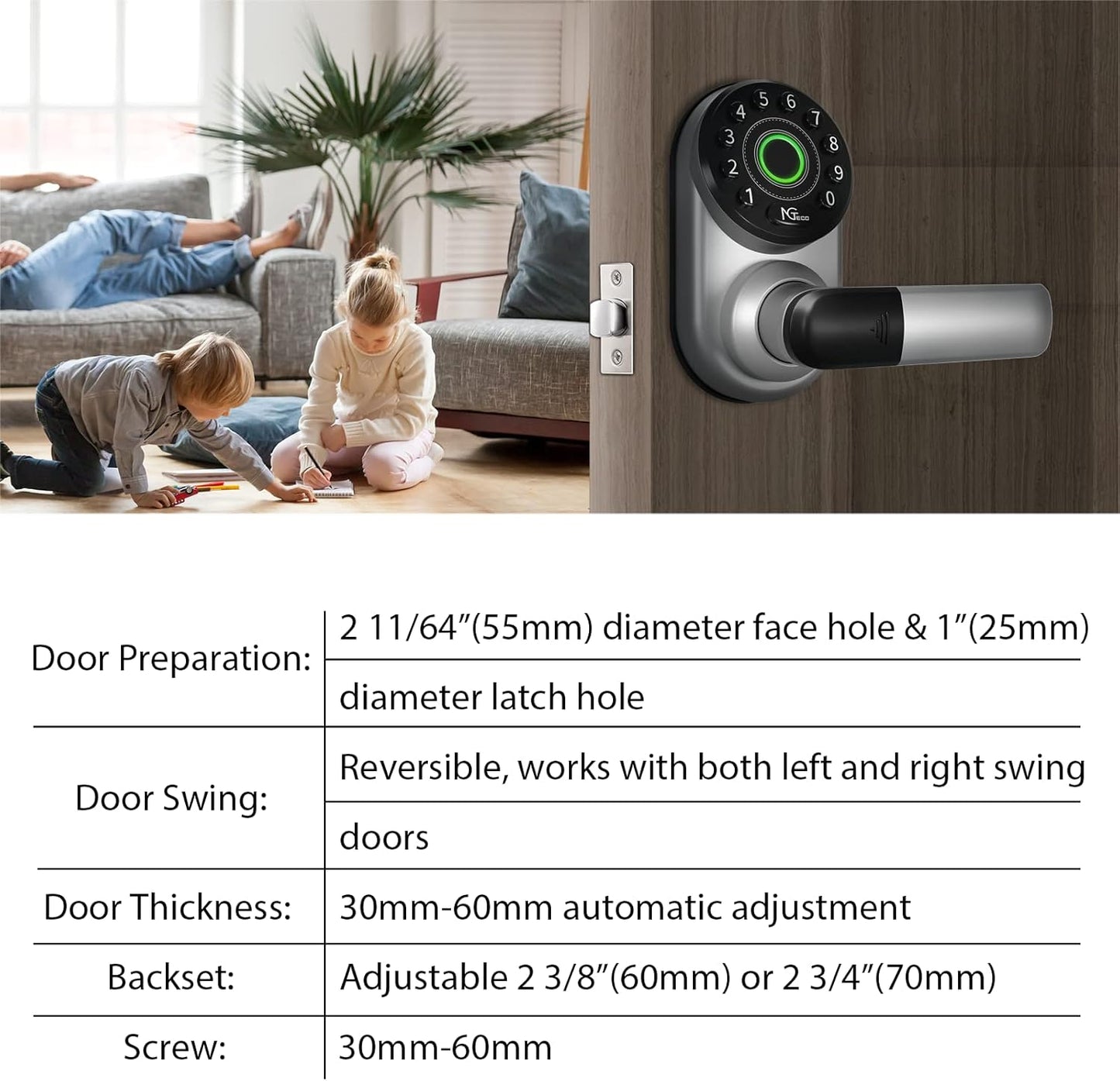 Unlock Your Home with the  Smart Biometric Fingerprint Door Lock - Now with Wifi, Keypad, and Bluetooth! 🔐✨