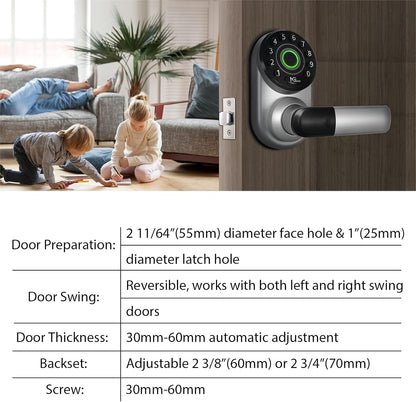 Unlock Your Home with the  Smart Biometric Fingerprint Door Lock - Now with Wifi, Keypad, and Bluetooth! 🔐✨