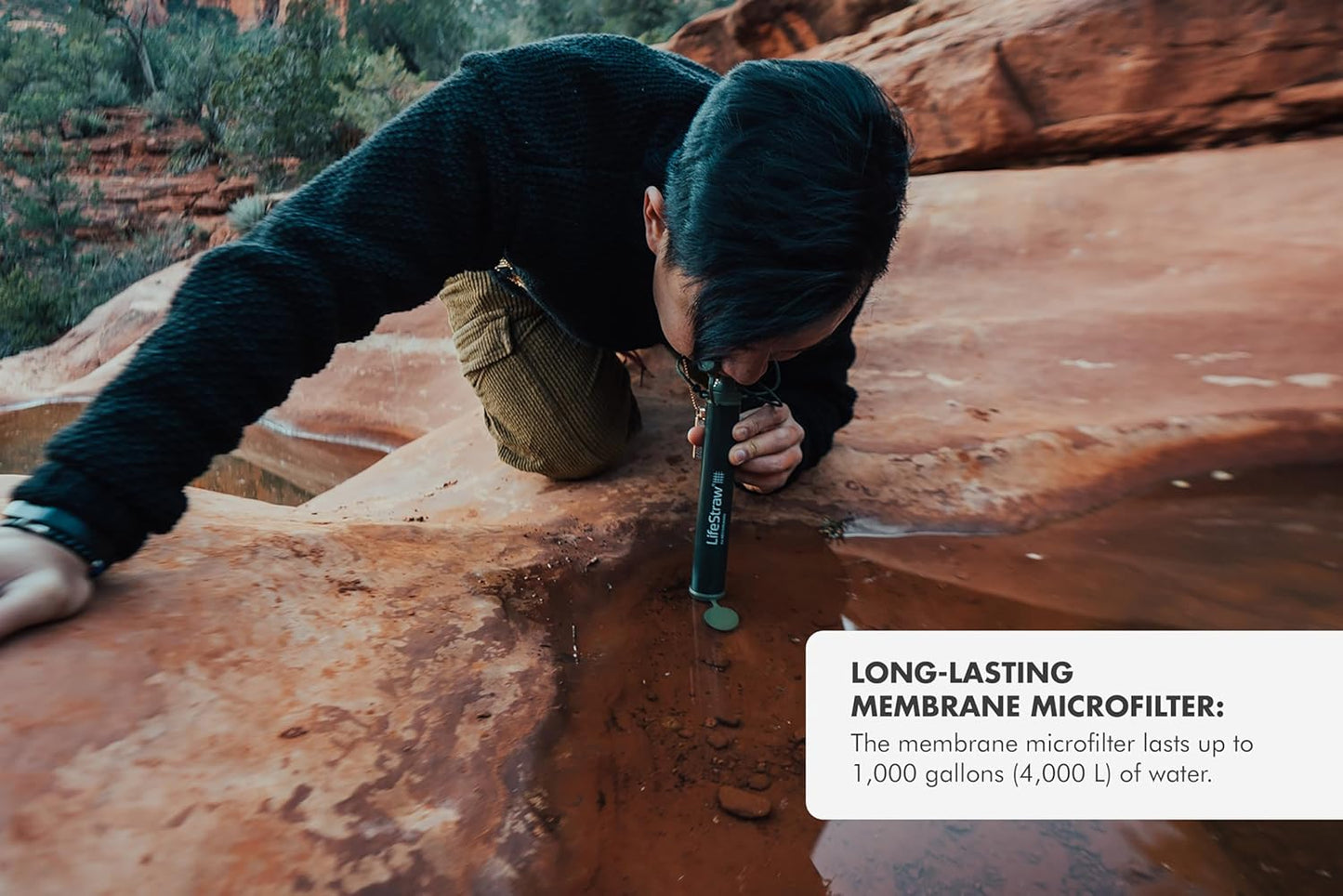 Personal Water Filter for Hiking, Camping, Travel, and Emergency Preparedness