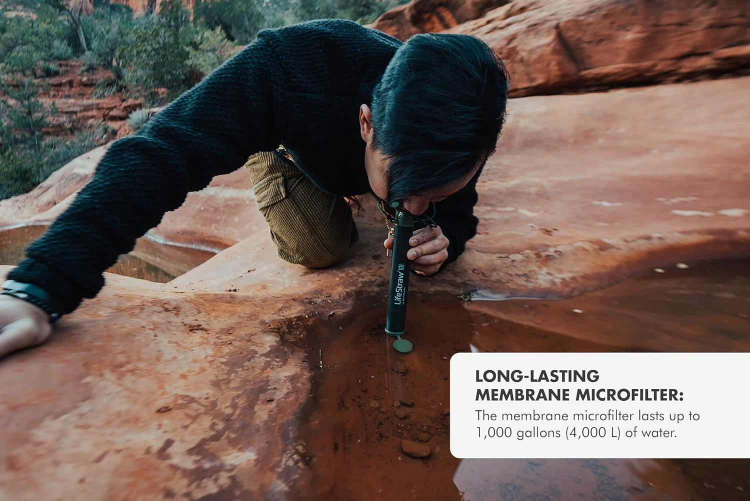 Personal Water Filter for Hiking, Camping, Travel, and Emergency Preparedness