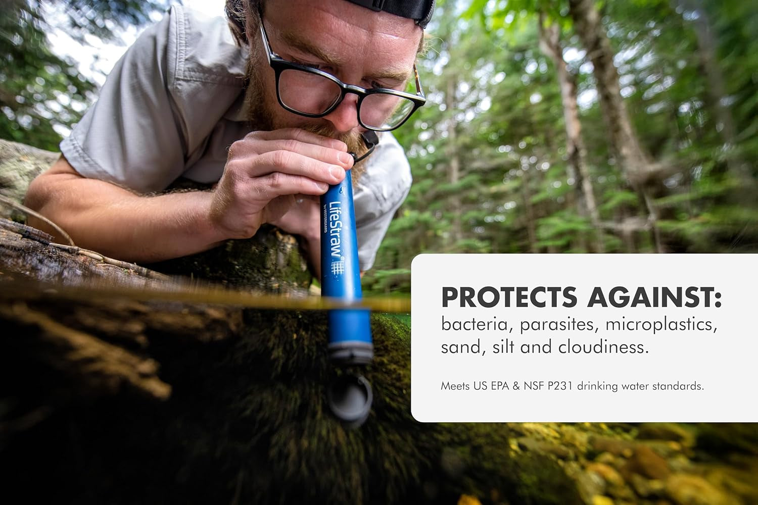 Personal Water Filter for Hiking, Camping, Travel, and Emergency Preparedness